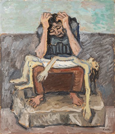 Emilio Notte (Ceglie Messapica (BR) 1891-Napoli 1982)  - Ricordi di guerra - Il dolore, 1969