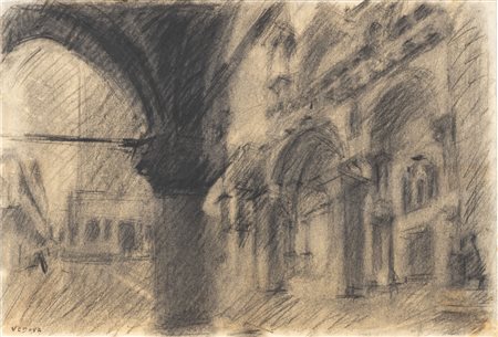 Emilio Vedova (Venezia 1919-2006)  - Architettura veneziana, 1936