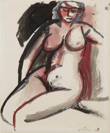 Renato Guttuso (Bagheria 1911-Roma 1987)  - Figura femminile, 1949