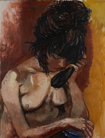 Renato Guttuso (Bagheria 1911-Roma 1987)  - Donna al telefono, 1959