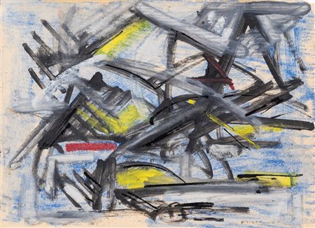 Emilio Vedova (Venezia 1919-2006)  - Paesaggio della Val Gardena (studio), 1951