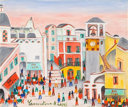 Carmelina di Capri (Capri 1920-2004)  - Piazzetta a Capri