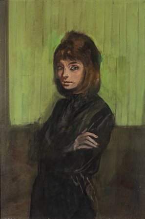 Alberto Sughi (Cesena 1928-Bologna 2012)  - Ragazza con le braccia conserte, 1968