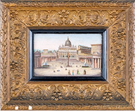 Biagio Barzotti Roma 1835-Roma 1908 Placca in mosaico minuto raffigurante...