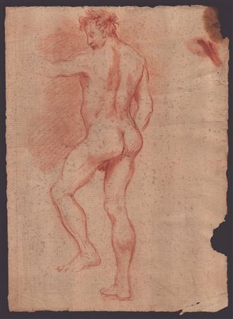 Studio per un uomo nudo Anonimo artista del XVII secolo Sanguigna su carta...