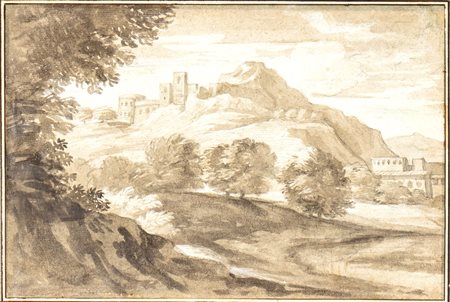 Alessio De Marchis (attribuito a) (Napoli, 1684 - Perugia, 1752) Paesaggio...