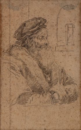 Ritratto di un uomo con barba XIX secolo Carboncino su carta vergellata, 202...