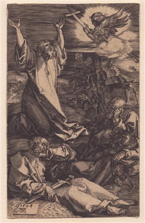 Albrecht Dürer (copia da) (1471 - 1528) Gesù sul Monte degli Ulivi Copia in...