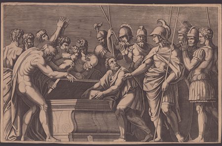 Marcantonio Raimondi (copia da) (c. 1480 - 1534) Alessandro Magno fa...