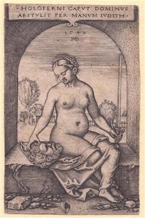 Hans Sebald Beham (1500 - 1550) Giuditta con la testa di Oloferne Bulino, 79...