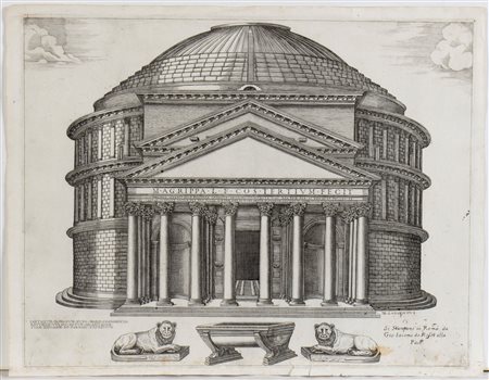 Nicolas Beatrizet (copia da) (c. 1507 - 1573) Pantheum Romanum nunc Marie...