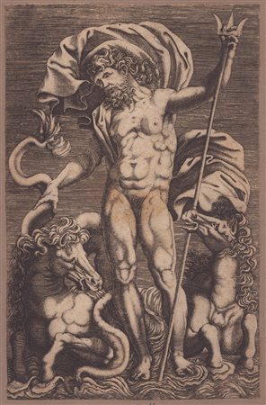 Giorgio Ghisi detto il Mantovano (1520-1582) (stile di) Nettuno Bulino, 237 x...