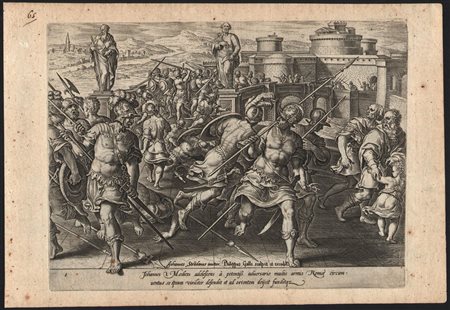 Philip Galle (1537 - 1612) Johannes Medices adolescens... (lo scontro di...