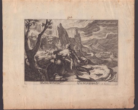 Hendrik Goltzius (bottega di) (1558 - 1617) Thisbe spaventata dal leone Giove...