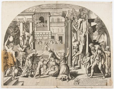 Philippe Thomassin (1562 - 1622) L'Incendio di Borgo 1. dall'affresco di...