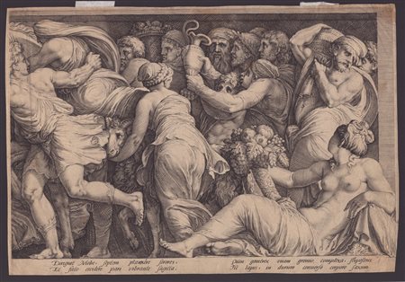 Jan Saenredam (c.1565 - 1607) Punizione di Niobe Bulino, 267 x 390 mm....