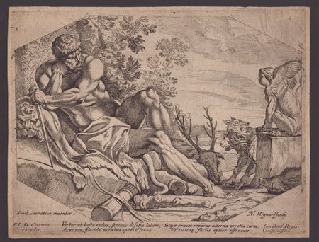 Nicolas Mignard (1606 - 1668) Ercole e Cerbero da Annibale Carracci....