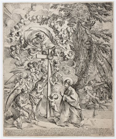 Pietro Testa (1612 - 1650) Il Sogno di San Giuseppe Acquaforte, 363 x 300 mm....