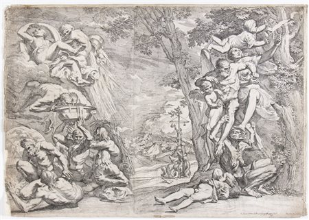 Pietro Testa (1612 - 1650) Allegoria dell'Inverno 1644 dalla serie di...