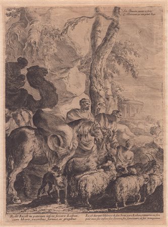 Sébastien Bourdon (1616 - 1671) Ritorno di Giacobbe in Canaan Acquaforte, 278...