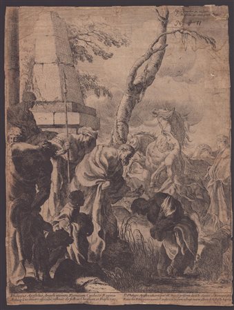 Sébastien Bourdon (1616 - 1671) San Filippo battezza l'eunuco Acquaforte, 348...