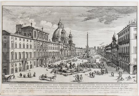 Gomar Wouters (1649 - 1696 ca.) Piazza Navona antico circo agonale...