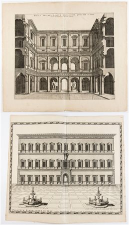 Pierre Mortier (1661 - 1711) Palatium Farnesiorum in Urbe Facies interna...