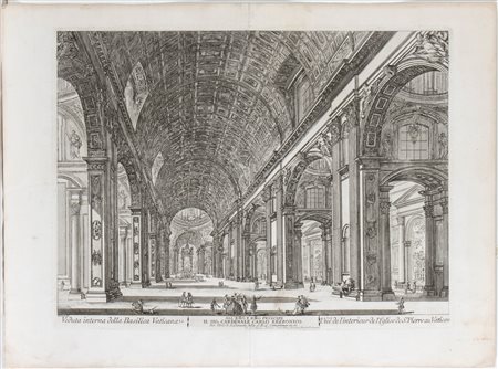 Jean Barbault (1705 - 1766) Veduta interna della Basilica Vaticana...