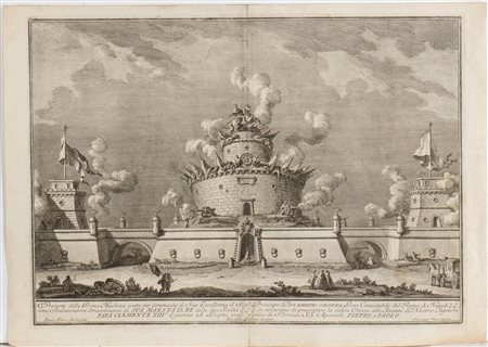 Giuseppe Vasi (1710 - 1782) Prospetto della Prima Machina eretta per Commando...