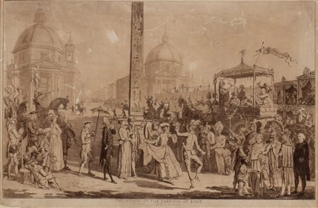 Paul Sandby (ca. 1730 - 1809) L'Apertura del Carnevale a Roma 1780 dal...