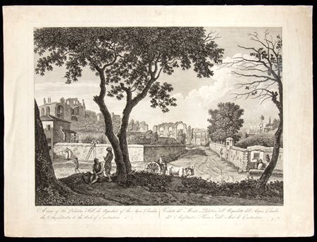 Carlo Labruzzi (Roma, 1748 - Perugia, 1817) A view of the Palatine Hill, the...