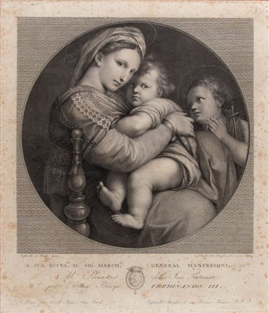 Raffaello Morghen (Firenze, 1758 - 1833) Madonna della Seggiola da Raffaello....