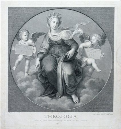 Raffaello Morghen (Firenze, 1758 - 1833) Theologia da Raffaello. Acquaforte,...