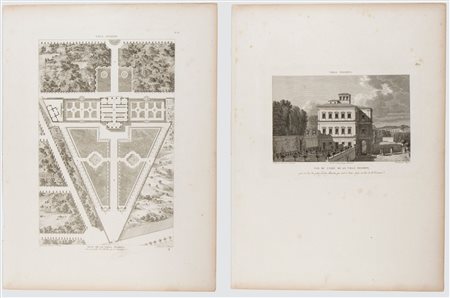 Jacques-Charles Bonnard (1765 - 1818) Plan de la Villa Negroni Vue du Casin...