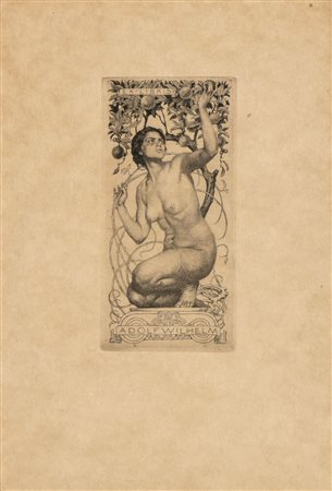 Sigmund Lipinsky (1873 - 1940) Ex Libris per Adolf Wilhelm 1921 Acquaforte,...