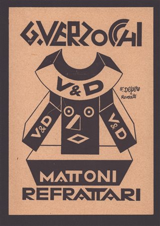 FORTUNATO DEPERO (Fondo, 1892 - Rovereto, 1960) G. VERZOCHI – MATTONI...