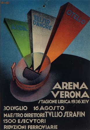 Albino Siviero detto Verossì (Verona, 1904 - Verona, 1945) Arena di Verona:...