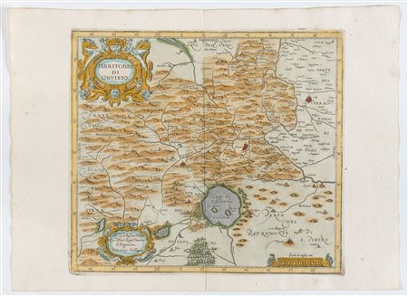 Giovanni Antonio Magini (1555 - 1617) Territorio di Orvieto 1620 Acquaforte e...