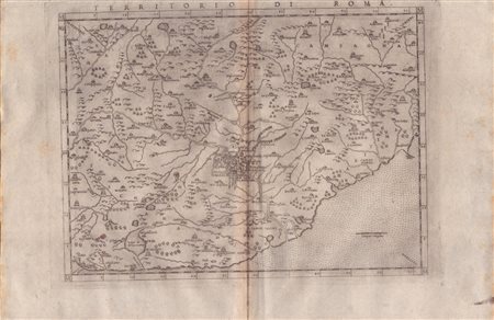 Girolamo Ruscelli (c. 1518 - 1566) Territorio di Roma 1561 ca. Acquaforte,...