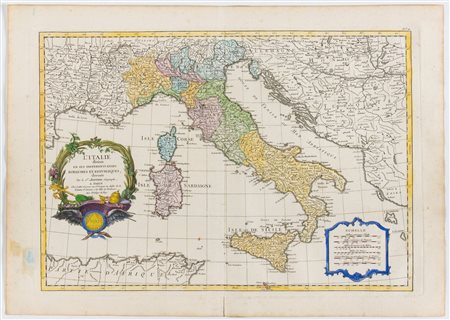 Jean Robert Janvier (fl. 1746 - 1776) L'Italie divisée en ses differents...