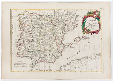 Jean Robert Janvier (fl. 1746 - 1776) Les Royaumes d'Espagne et de Portugal,...