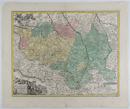 Johann Georg Schreiber (1676 - 1750) Lusatiae Superioris Tabula Chorographica...