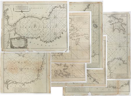 Joseph Roux (1725 - 1793) Carte de la Mer Méditerranée en douze feuilles 1764...