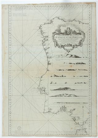 Jacques-Nicolas Bellin (1703 - 1772) Carte Reduite Des Costes D'Espagne et de...