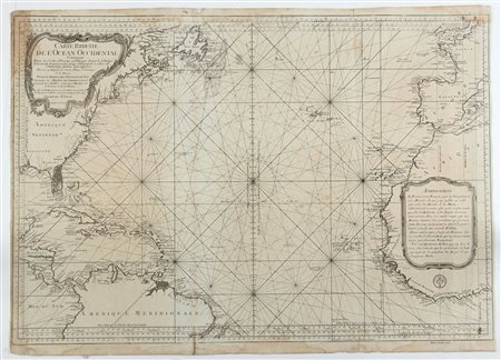 Jacques-Nicolas Bellin (1703 - 1772) Carte Reduite de L'Ocean-Occidental...