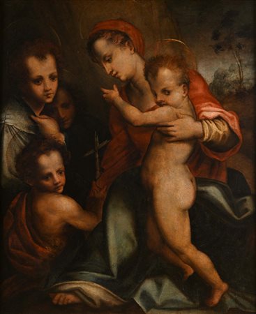 Scuola fiorentina del XVI secolo Madonna con San Giovanni Battista...