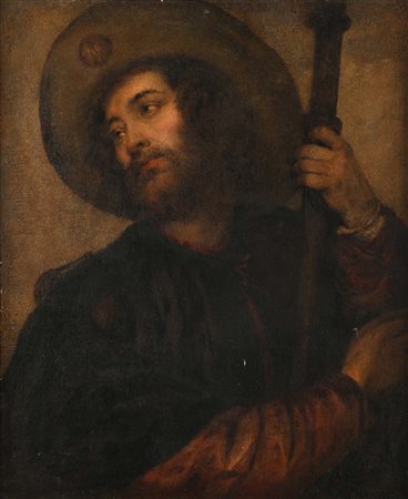 Scuola Romana del XVIII secolo San Francesco olio su tela cm 76x62 - con...