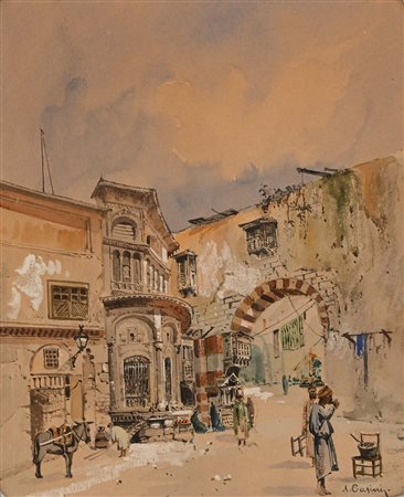 Alberto Pasini Busseto 1826-Cavoretto 1899 Veduta di Istanbul Firmato in...