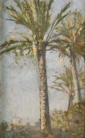 Antonino Leto Monreale 1844-Capri 1913 Palme Firmato in basso a sinistra...