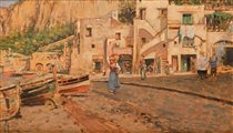 Vincenzo Caprile Napoli 1856-Napoli 1936 Veduta di Capri Firmato in basso a...